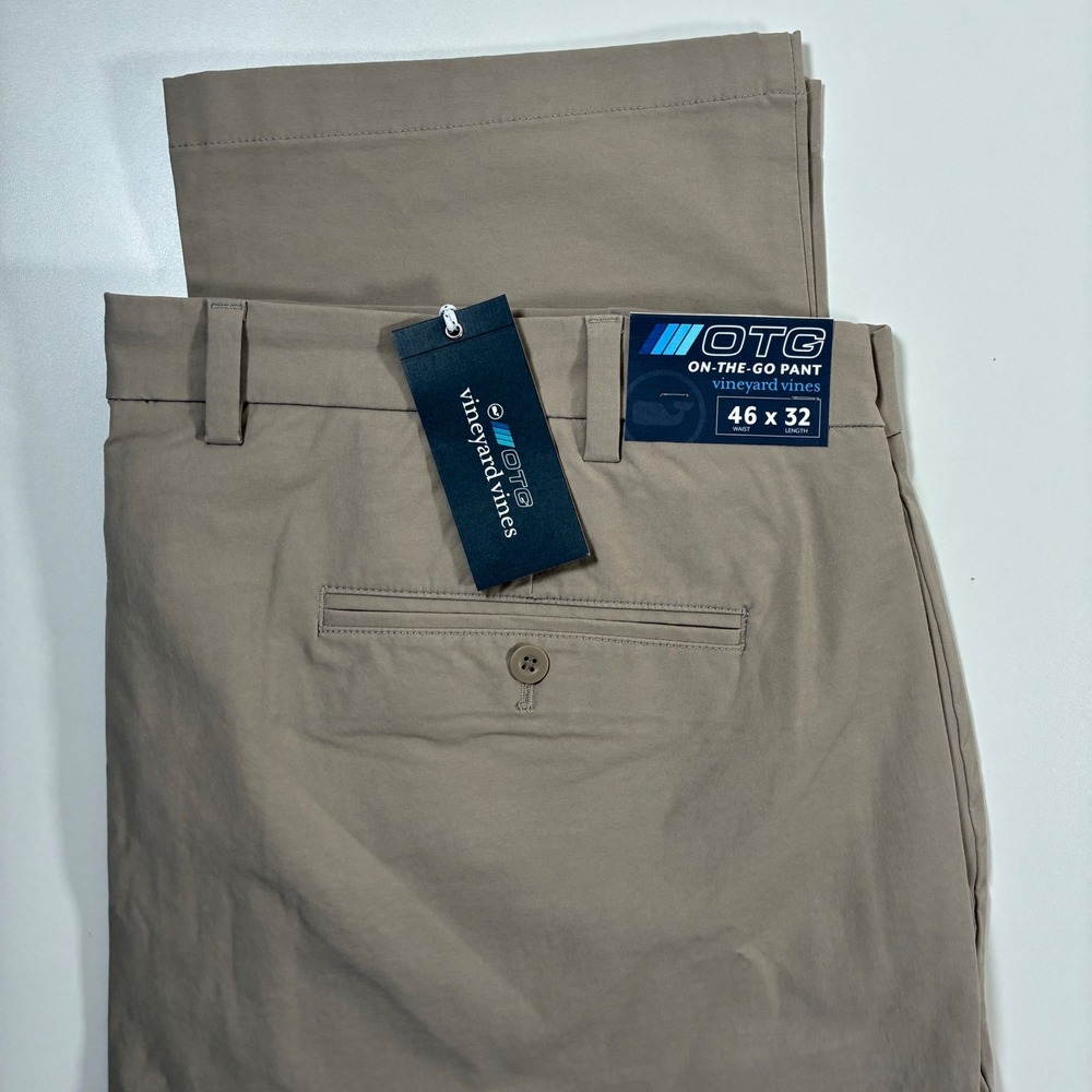 NEW Vineyard Vines On-The-Go Pant Mens 46x32 Khaki Performance Chino 1P001062